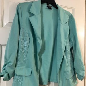 Mint blazer with side lace accents size xl